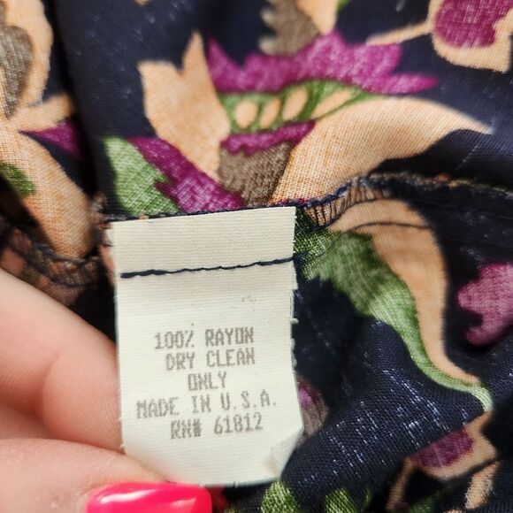 Dépèche Mode Vintage Long Sleeve Floral Shirt Dress Size 8 - Picture 8 of 12